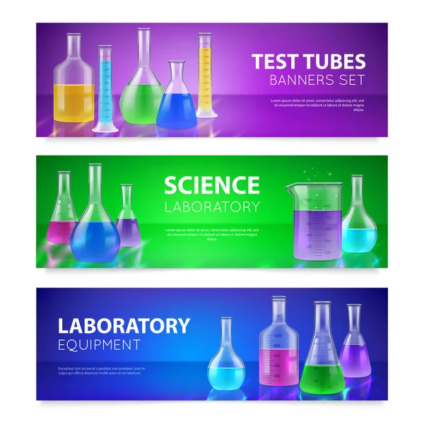 Test Tubes Banners — Stock Vector