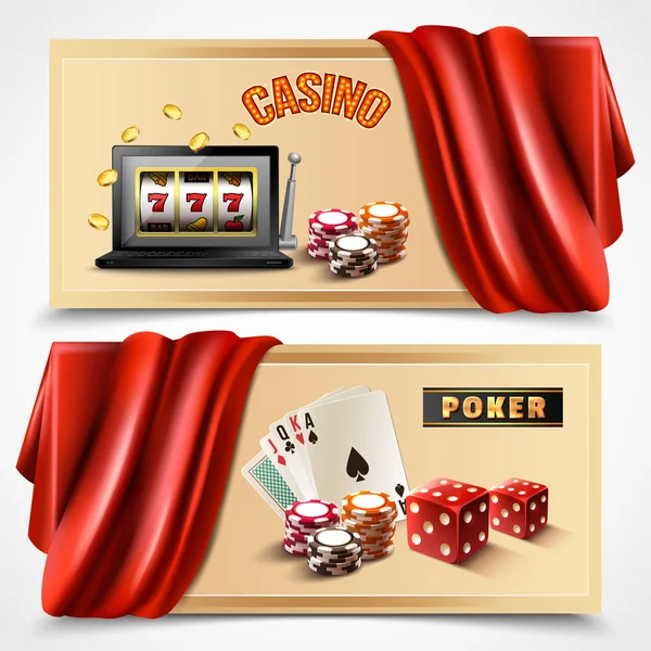 Juego de pancartas realistas de casino — Archivo Imágenes Vectoriales