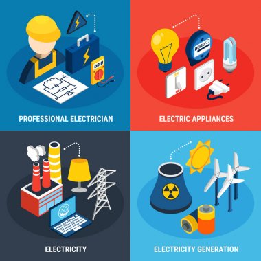 İzometrik 3d Icon Set elektrik
