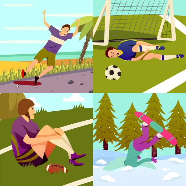 Sport blessures ontwerpconcept — Stockvector