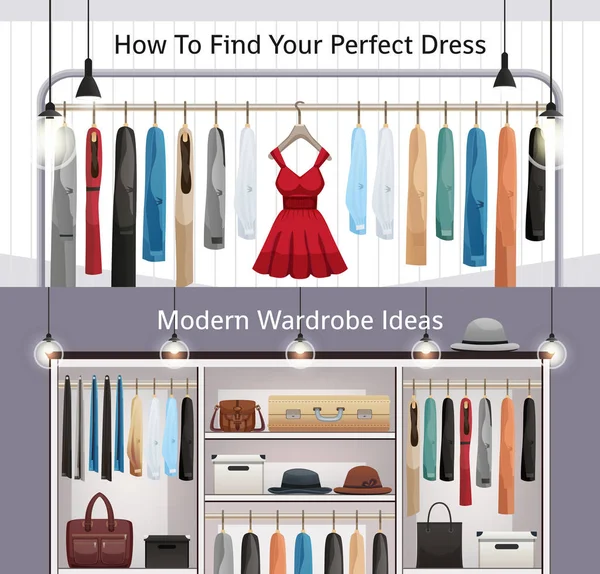 Moderne Garderobe realistische Banner — Stockvektor