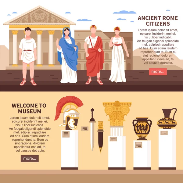 Oude Rome horizontale Banners — Stockvector