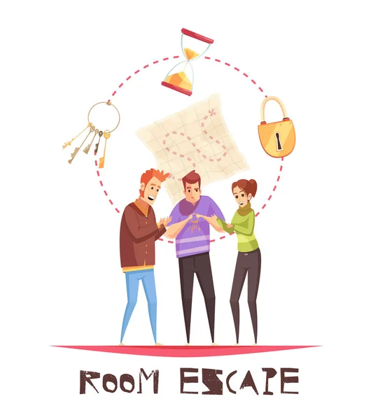 Room Escape Design Concept — Stock Vector