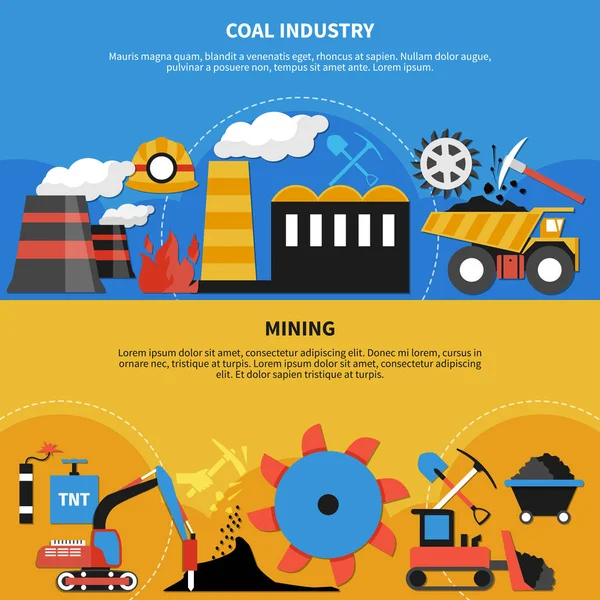 Madencilik endüstrisi sancakları — Stok Vektör