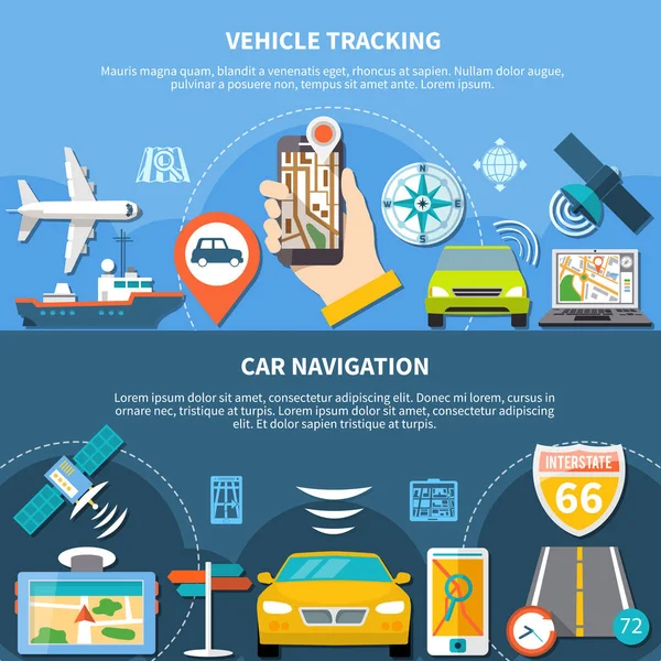 Transport Tracking horizontale Banner — Stockvektor