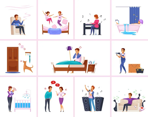 Neighbors Relations Cartoon Characters — Stock Illustration Neighbors Relations Cartoon Characters Royalty Free Stock Vectors