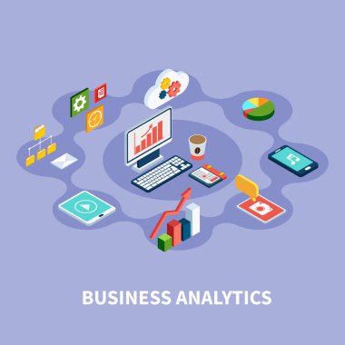 İzometrik Analytics yuvarlak kompozisyon