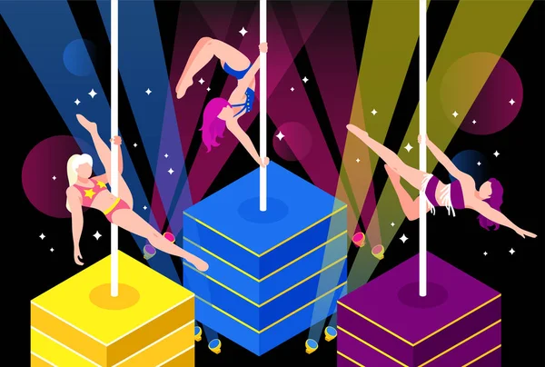 Pole Dance Performance ilustrace — Stockový vektor