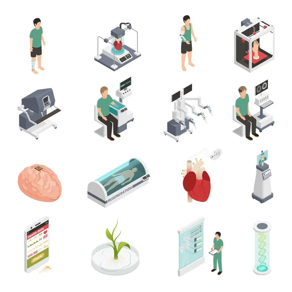 Medicina Iconos de Tecnología Futura — Vector de stock