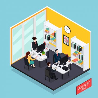 Sosyal Güvenlik izometrik kompozisyon
