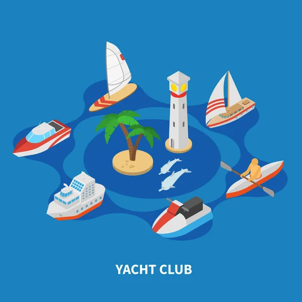 Круглий склад яхт клубу — стоковий вектор