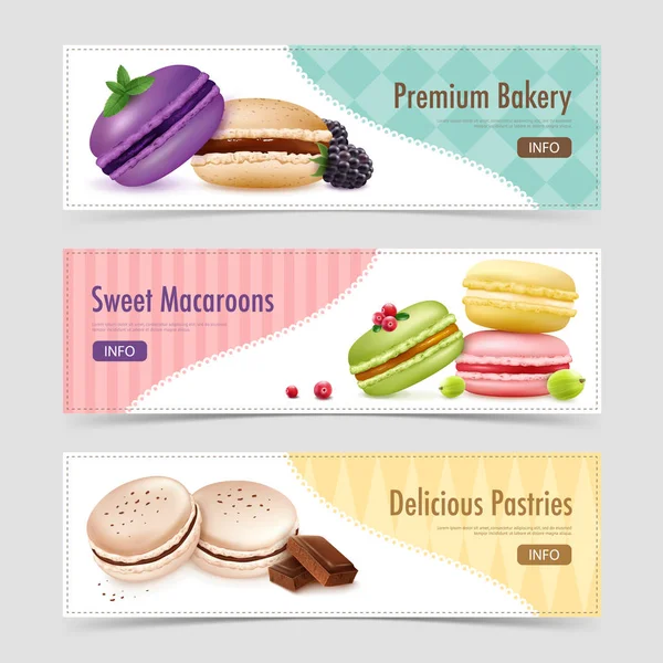 Sweet Ratafee Pastry Banners — Stock Vector