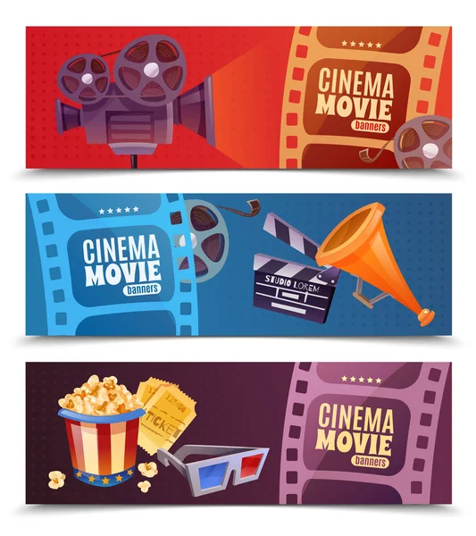 Banners horizontales de cine — Archivo Imágenes Vectoriales