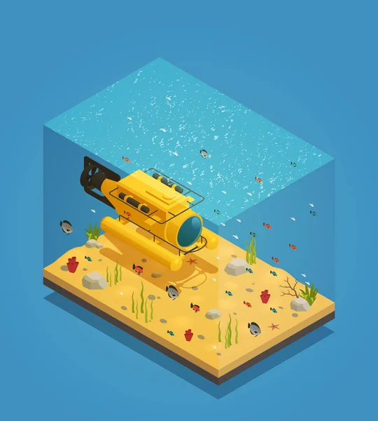 Bathyscaphe Equipo submarino Vector Ilustración — Archivo Imágenes Vectoriales