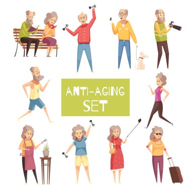 Anti Aging Icons Set