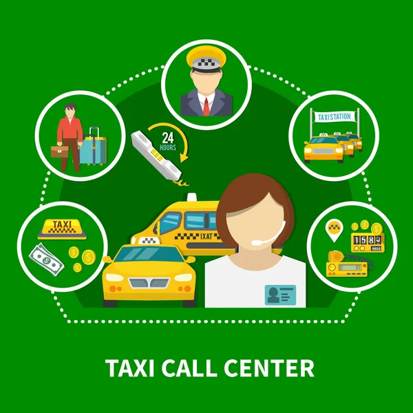 Callcenter Taxi samenstelling — Stockvector