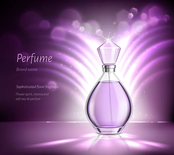 Composition réaliste de publicité de produit de parfum — Image vectorielle