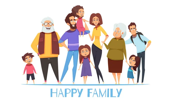 Boldog családi illusztráció — Stock Vector