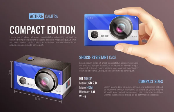 Affiche Action Camera Compact Edition — Image vectorielle