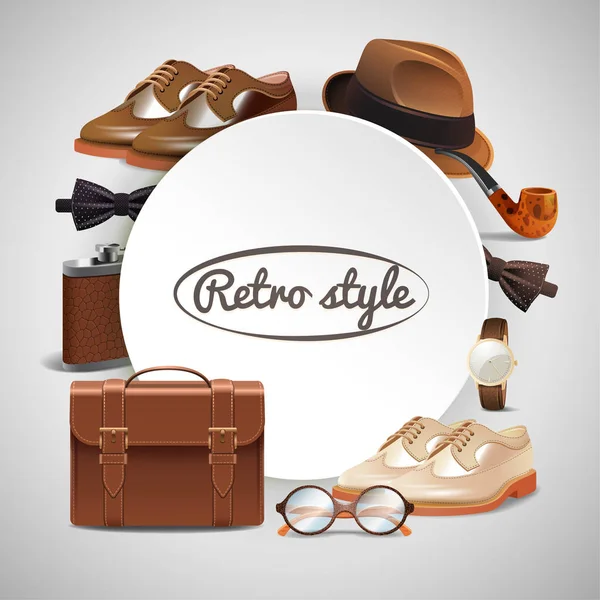 Accessoires Gentleman Cadre réaliste — Image vectorielle