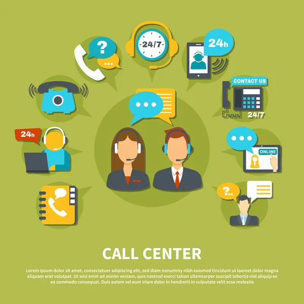 Composição do Call Center — Vetor de Stock
