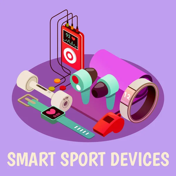 Gadgets de fitness usables Fondo — Vector de stock