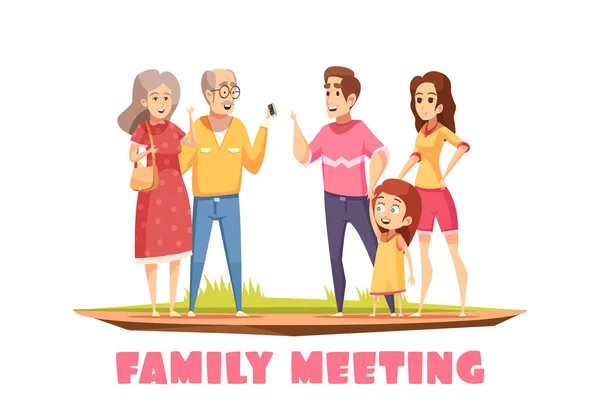 Composizione della riunione familiare — Vettoriale Stock