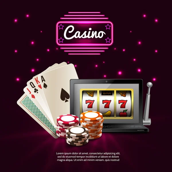 Composição realista do casino escuro — Vetor de Stock
