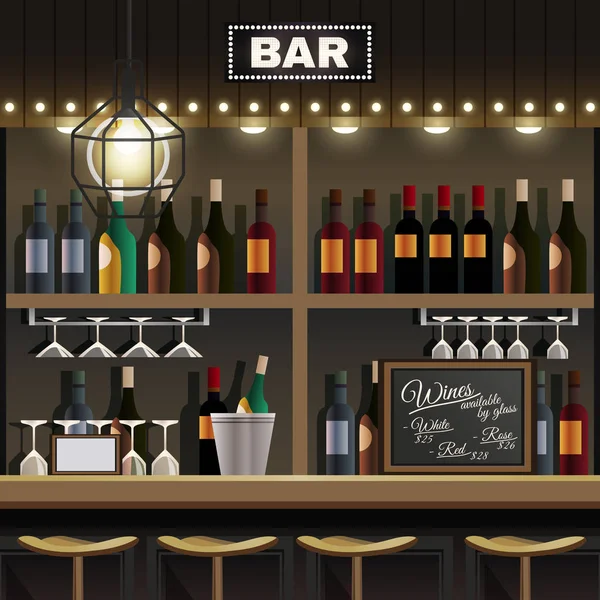 Bar Interior realista — Vector de stock