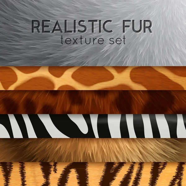 Fur Texture Horizontal Elements — Stock Vector