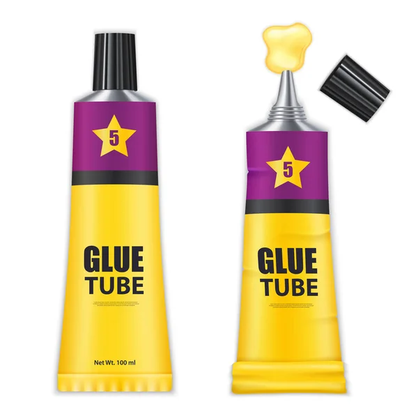 Glue Tubes Realistic Set — Stock Vector