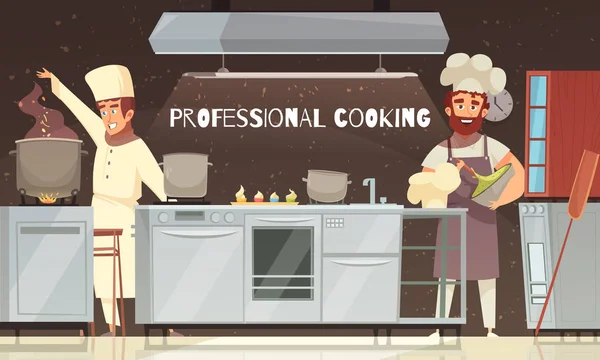 Professioneel koken Restaurant illustratie — Stockvector