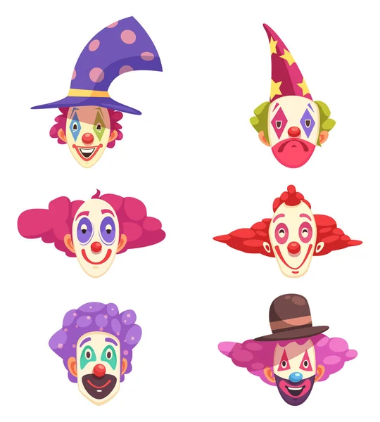 Clowns Masken Set — Stockvektor