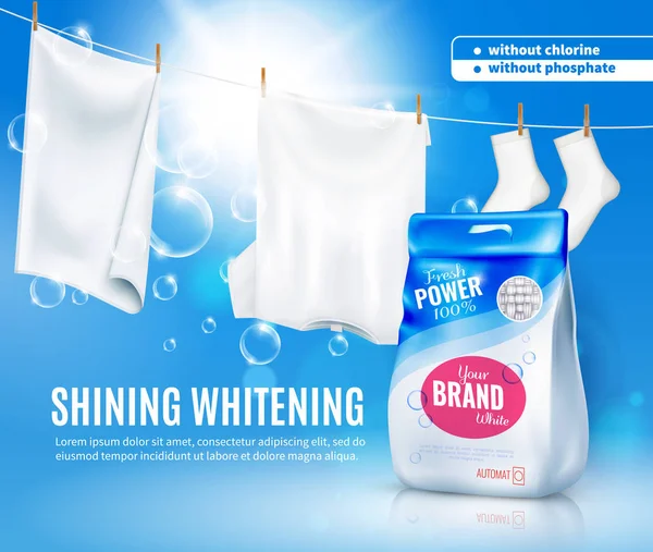 Realistisches Werbeplakat für Waschmittel — Stockvektor