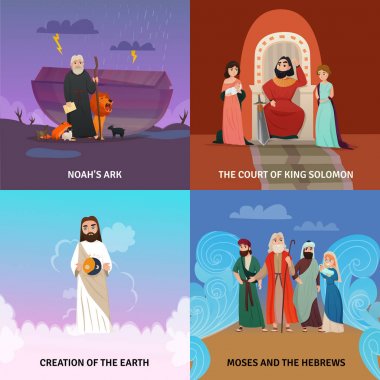   İncil hikaye kavramı Icons Set