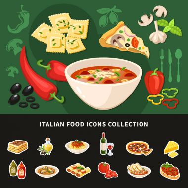 İtalyan yemeği Icons Collection