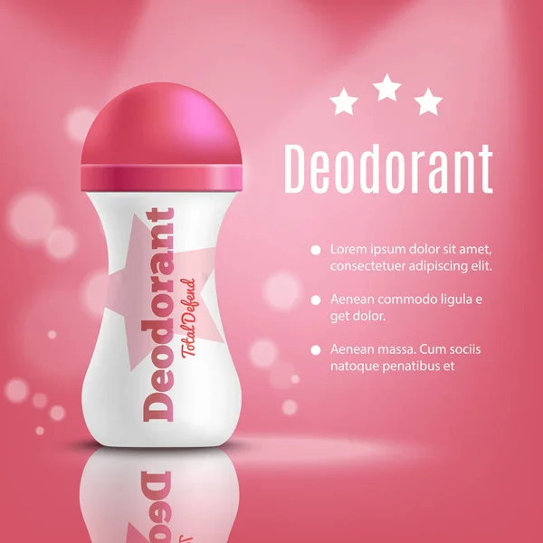 Composition réaliste commerciale de déodorant — Image vectorielle