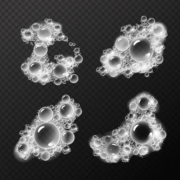 Tvål skum bubblor Set — Stock vektor