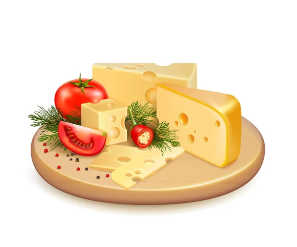Σύνθεση λαχανικά τυρί — Διανυσματικό Αρχείο