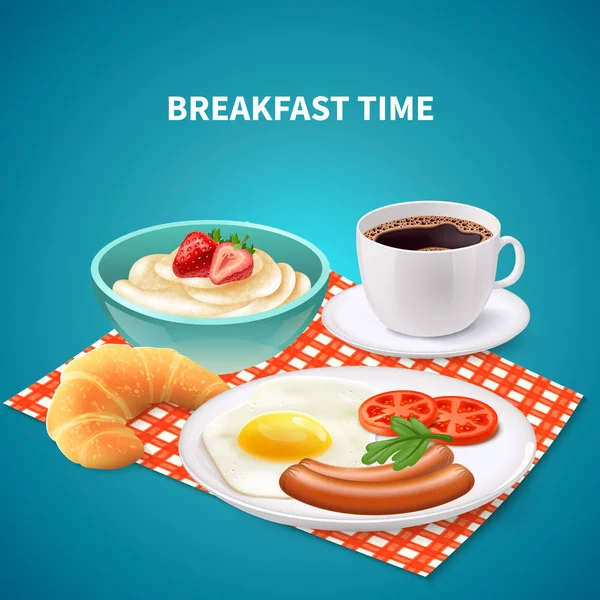 Desayuno fondo realista — Vector de stock