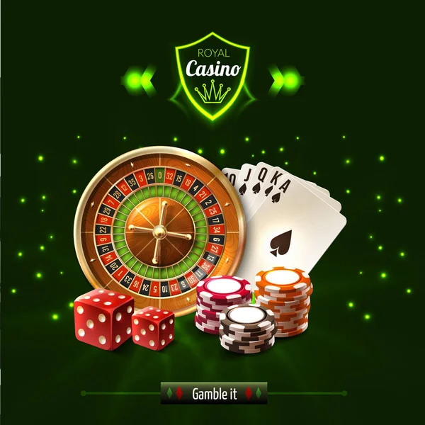 Gamble It Casino Composizione realistica — Vettoriale Stock