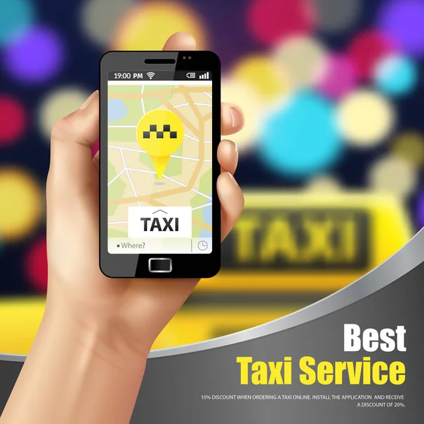 Aplicación de servicio de taxi — Vector de stock