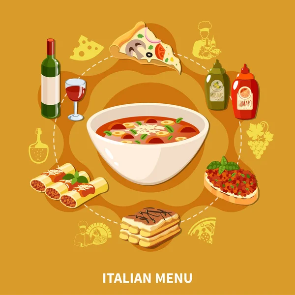 Italian Cuisine Set — Stock Vector