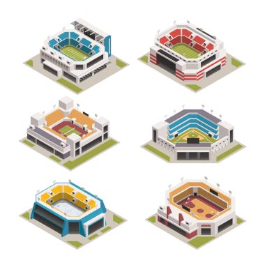 Stadion Spor Arena izometrik Set
