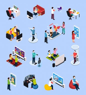 İzometrik oyuncular Set