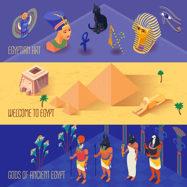 Egipto Banners Set — Vector de stock