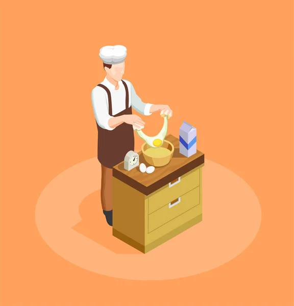 Pastelería y panadería Chef Ilustración — Vector de stock