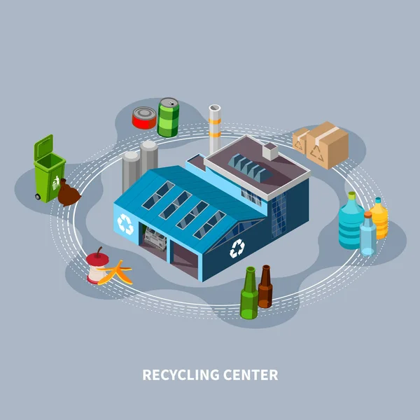 回收中心等距组合物 — 图库矢量图片