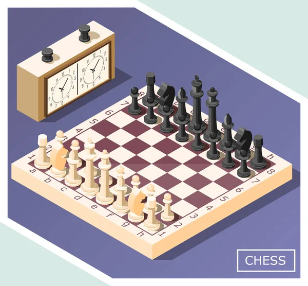 Chess isometrisk bakgrund — Stock vektor