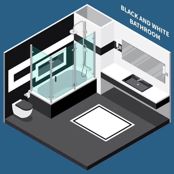 Cuarto de baño Composición isométrica — Vector de stock